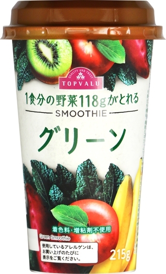 トップバリュ ｓｍｏｏｔｈｉｅ １食分の野菜１１８ｇがとれる グリーンのクチコミ 評価 値段 価格情報 もぐナビ