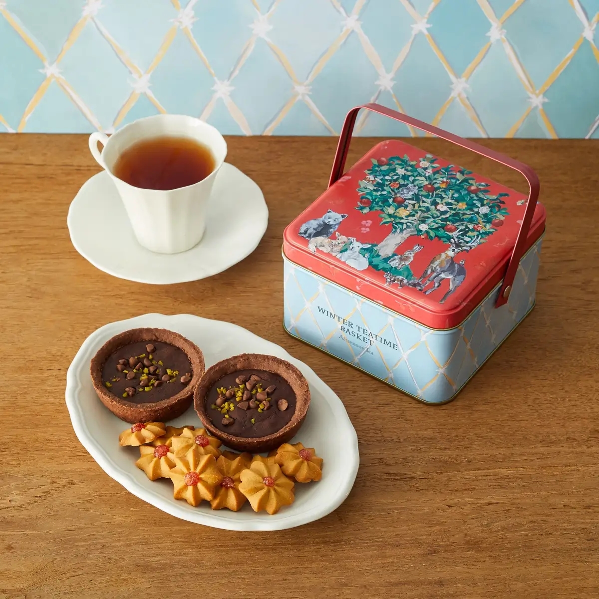 美品 Afternoon Tea アフタヌーンティー かごバッグ オレンジ メーカー